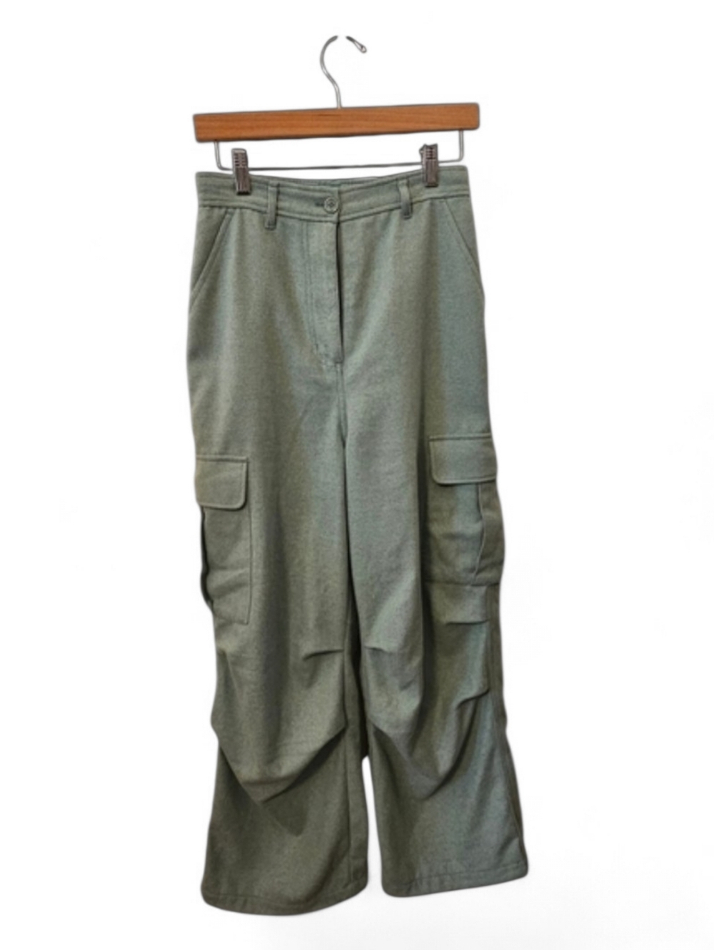 Moussy Green Wide Leg Cargo Pants | Utility Pocket Trouser Style